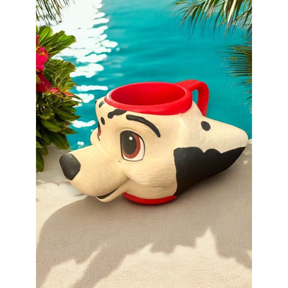 Disney's 101 Dalmatians 3D Movie Character Mug Cup APPLAUSE Vintage Red Cute EUC